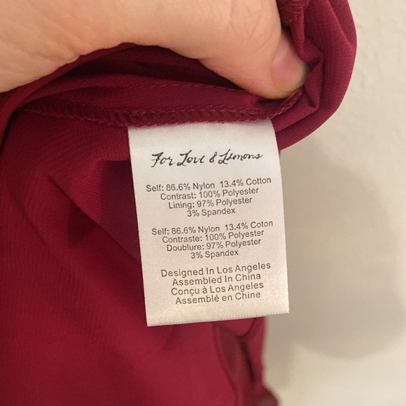 NWT For Love And Lemons Burgundy Daphne Lace Mini Dress - Picture 10 of 10